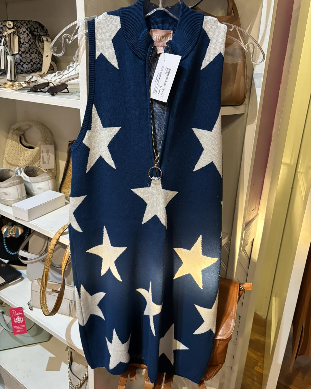 Navy star sweater dress
